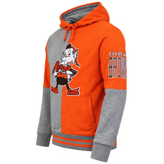 Mitchell & Ness NFL Cleveland Browns Split Color Mens Orange/Grey Hoodie