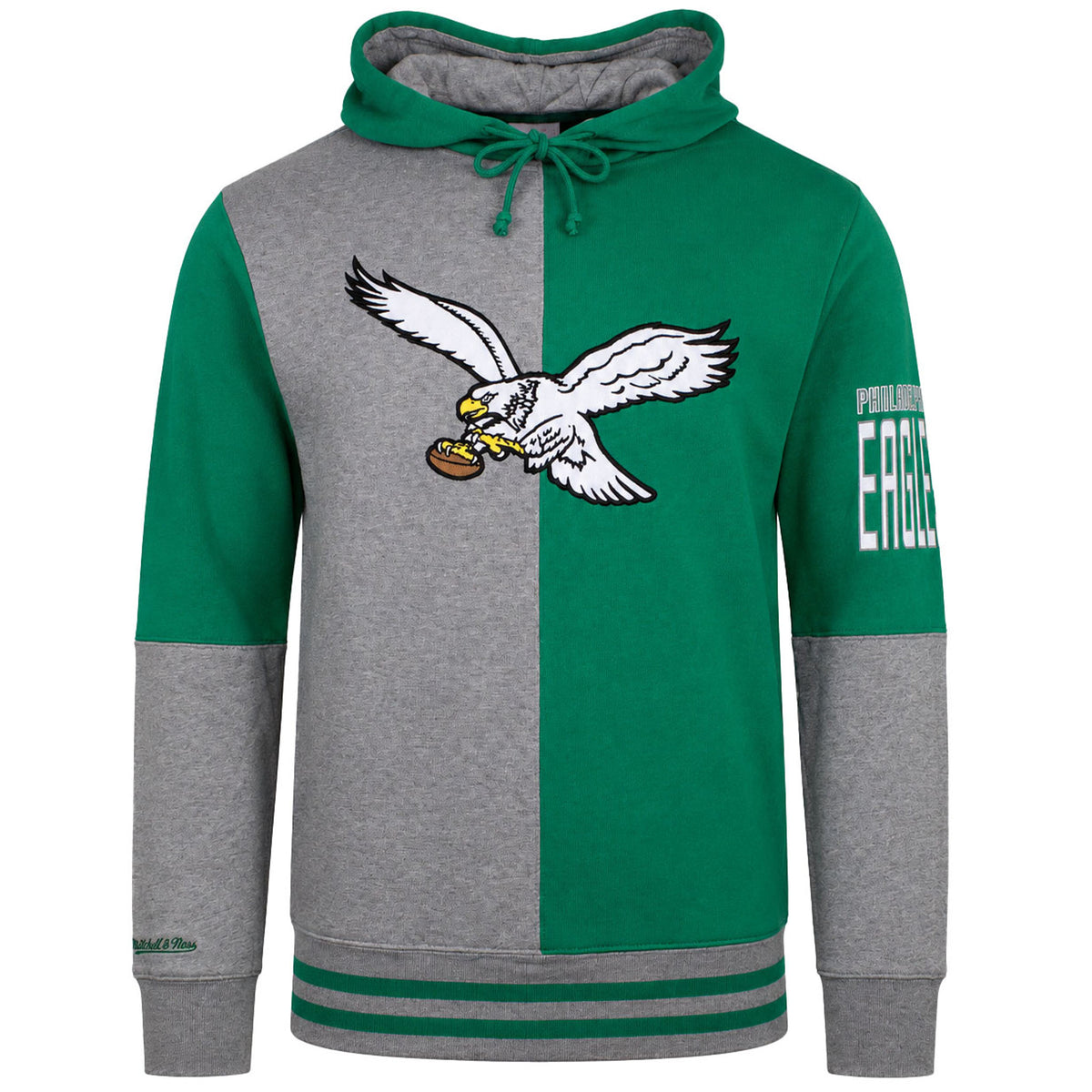 Mitchell & Ness NFL Philadelphia Eagles Split Color Mens Grey/Green Hoodie