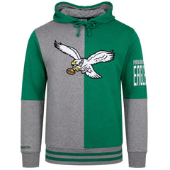 Mitchell & Ness NFL Philadelphia Eagles Split Color Mens Grey/Green Hoodie