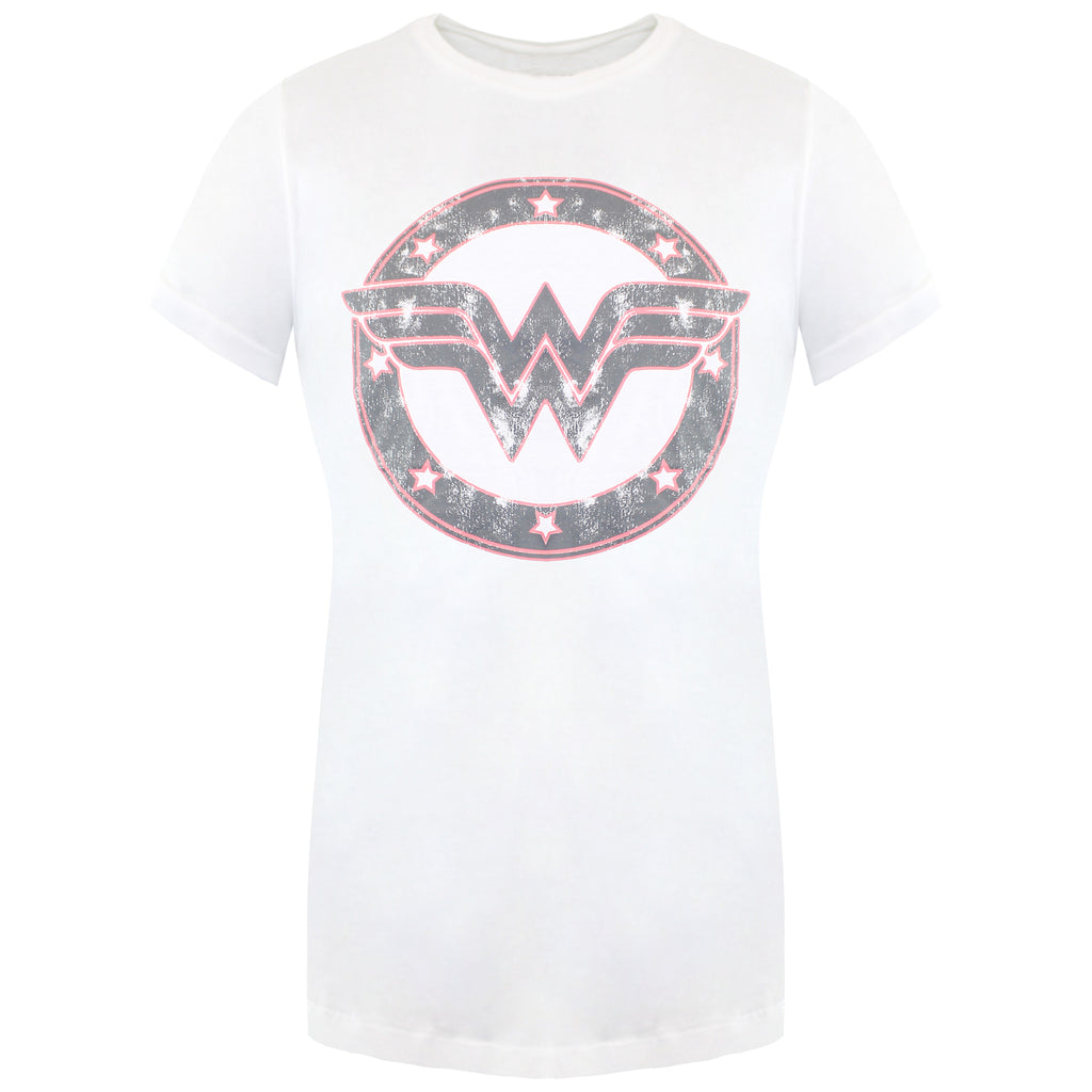 DC Comics Wonder Woman Emblem Womens White T-Shirt