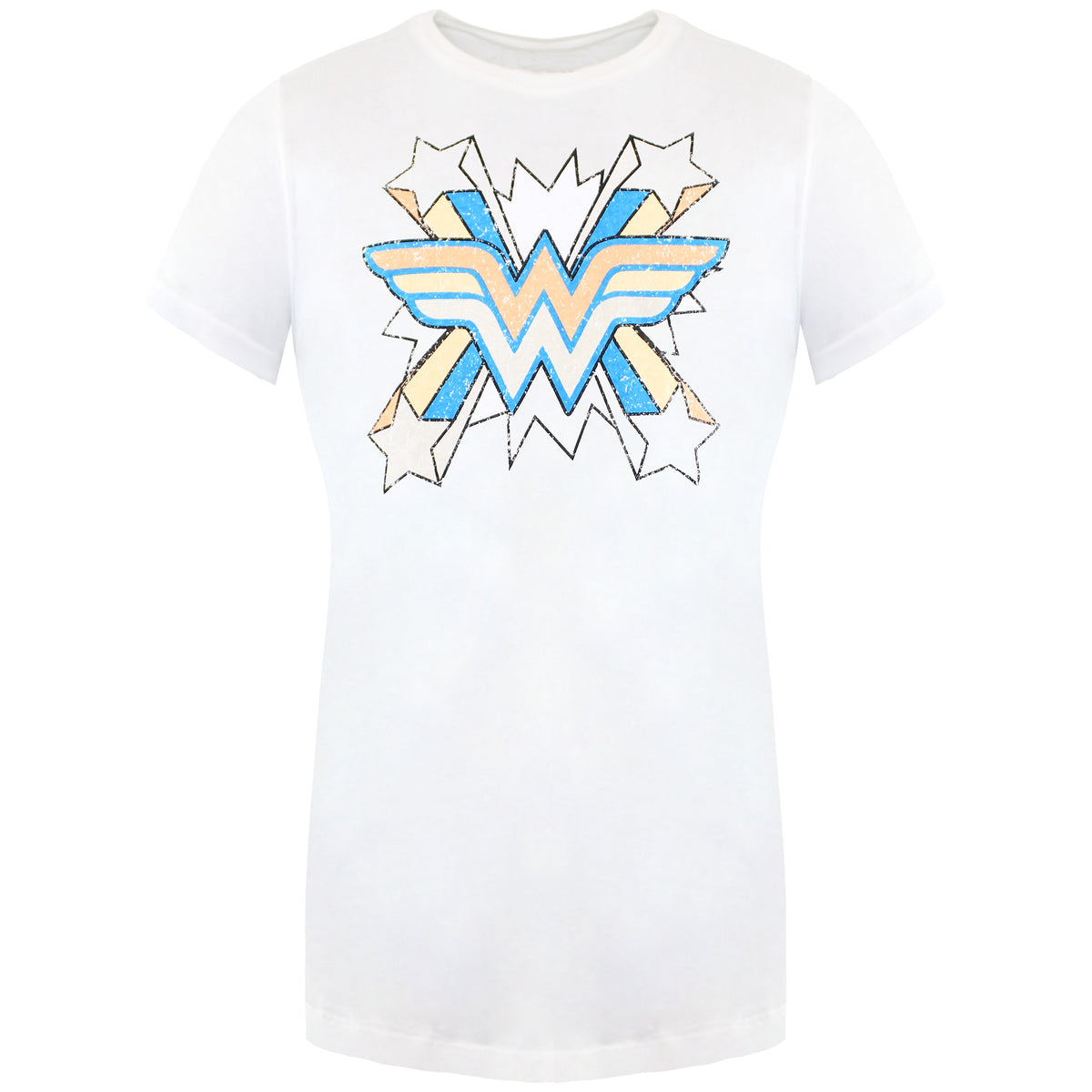 DC Comics Wonder Woman Burst Womens White T-Shirt