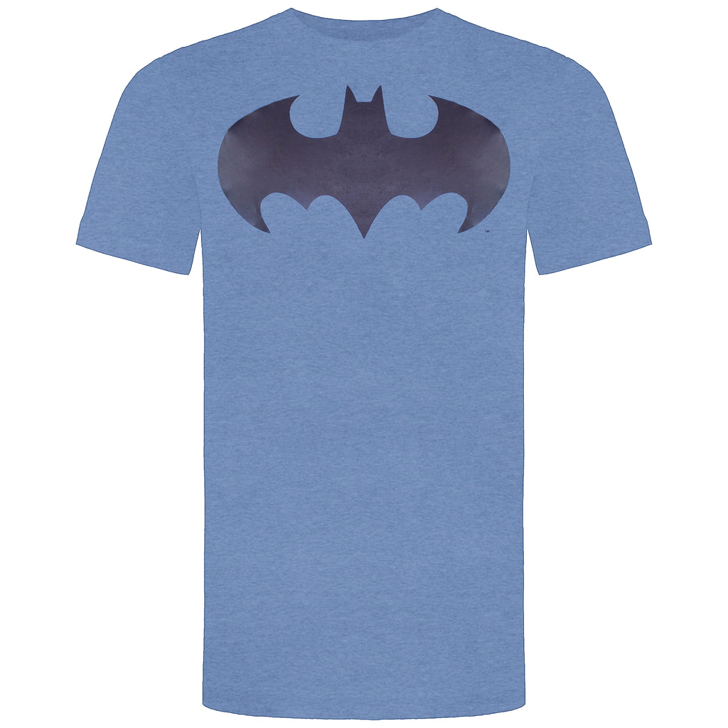 DC Comics Mono Batman Logo Mens Blue T-Shirt