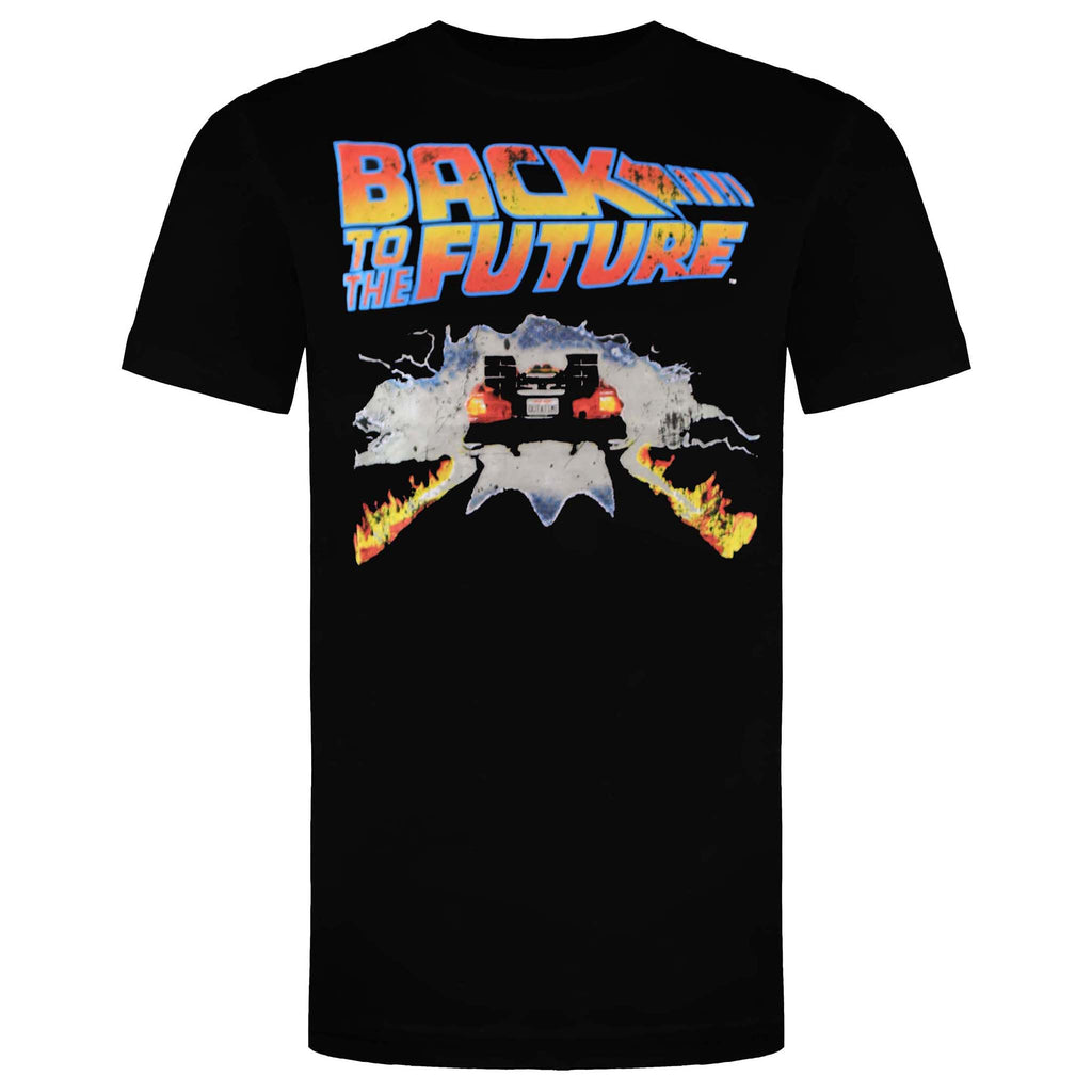 Back To The Future Delorean Mens Black T-Shirt