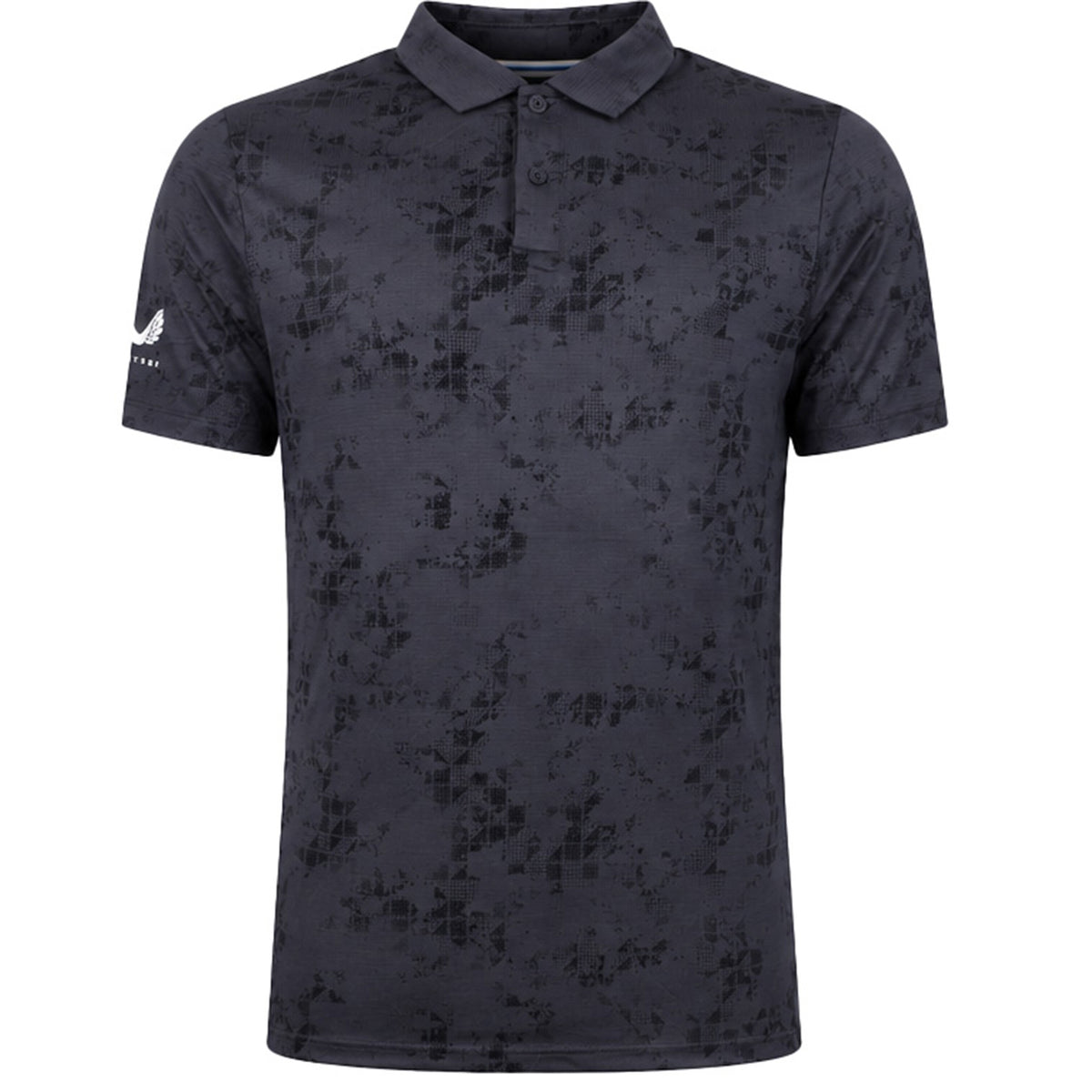 Castore Club Geo Print Mens Black Golf Polo Shirt