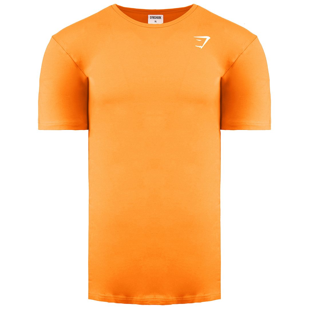 Gymshark Short Sleeve Crew Neck Logo Mens Orange T-Shirt