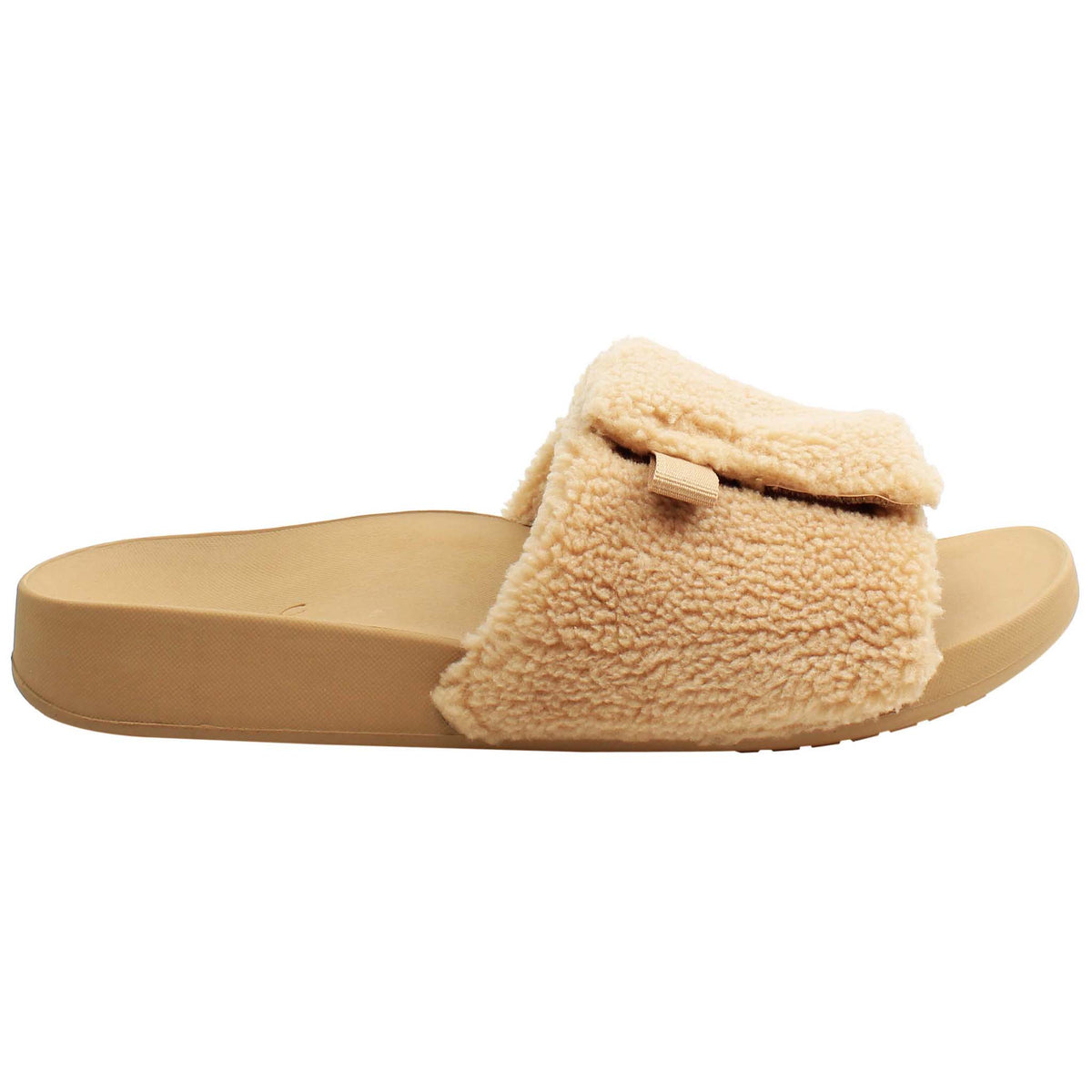 Vionic Keira Shearling Womens Brown Sliders