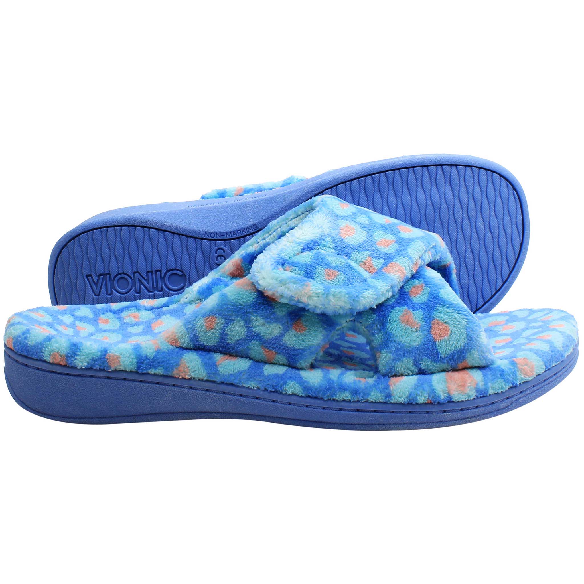 Vionic Relax Terry Womens Blue Slippers