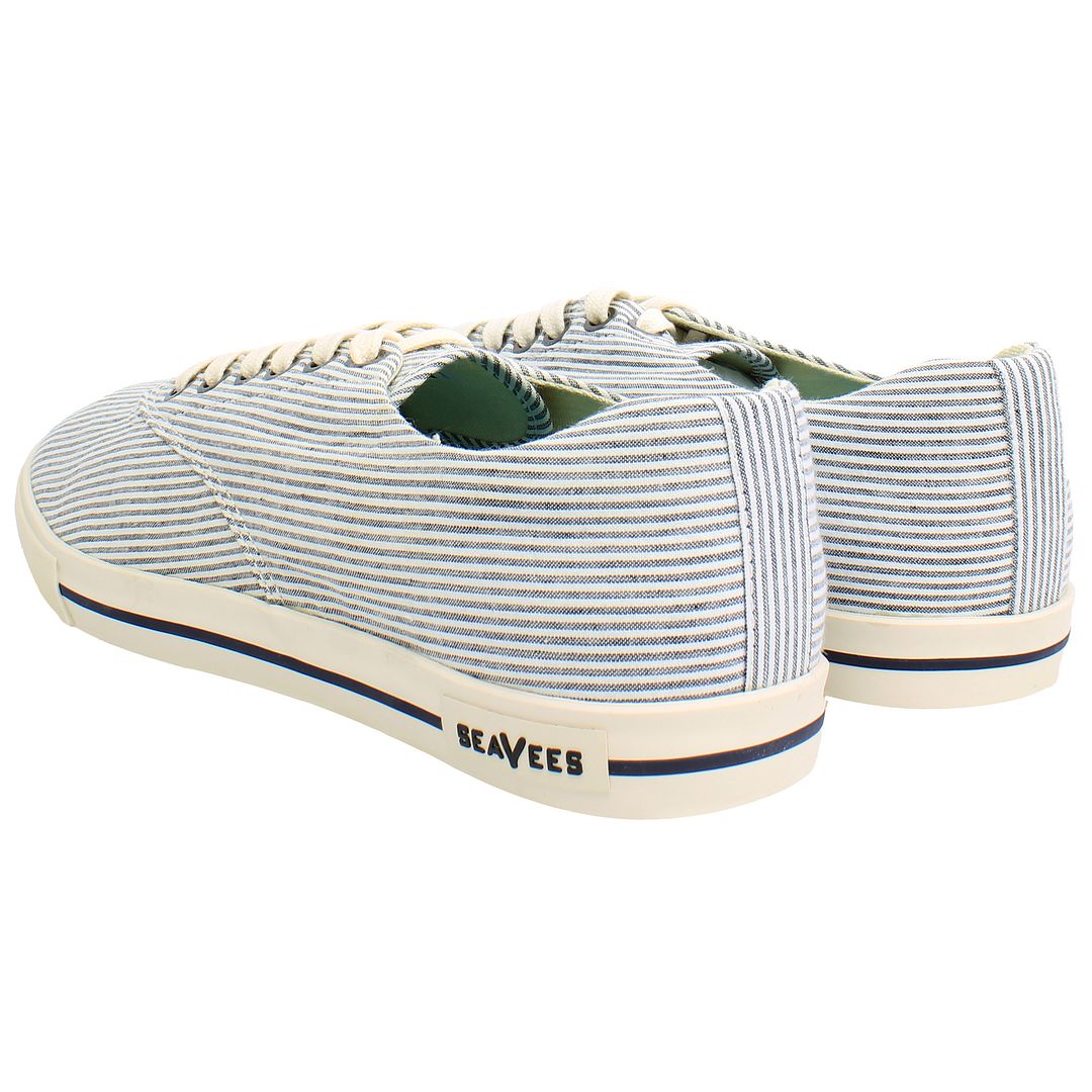 Seavees Hermosa Seersucker Mens Blue Plimsolls