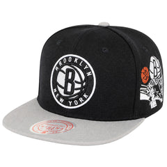 Mitchell & Ness NBA Brooklyn Nets Patch Overload Black/Grey Cap