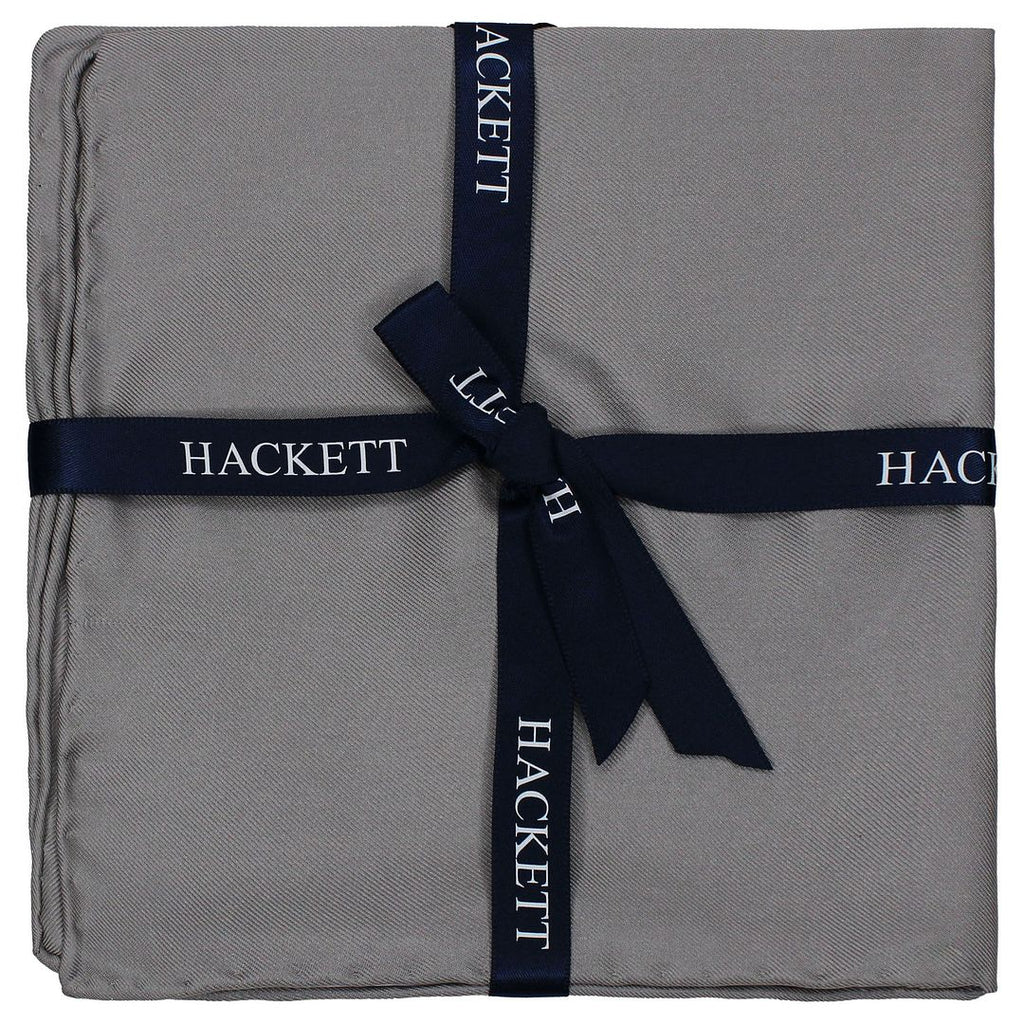 Hackett London Plain Satin Mens Grey Hank Handkerchiefs