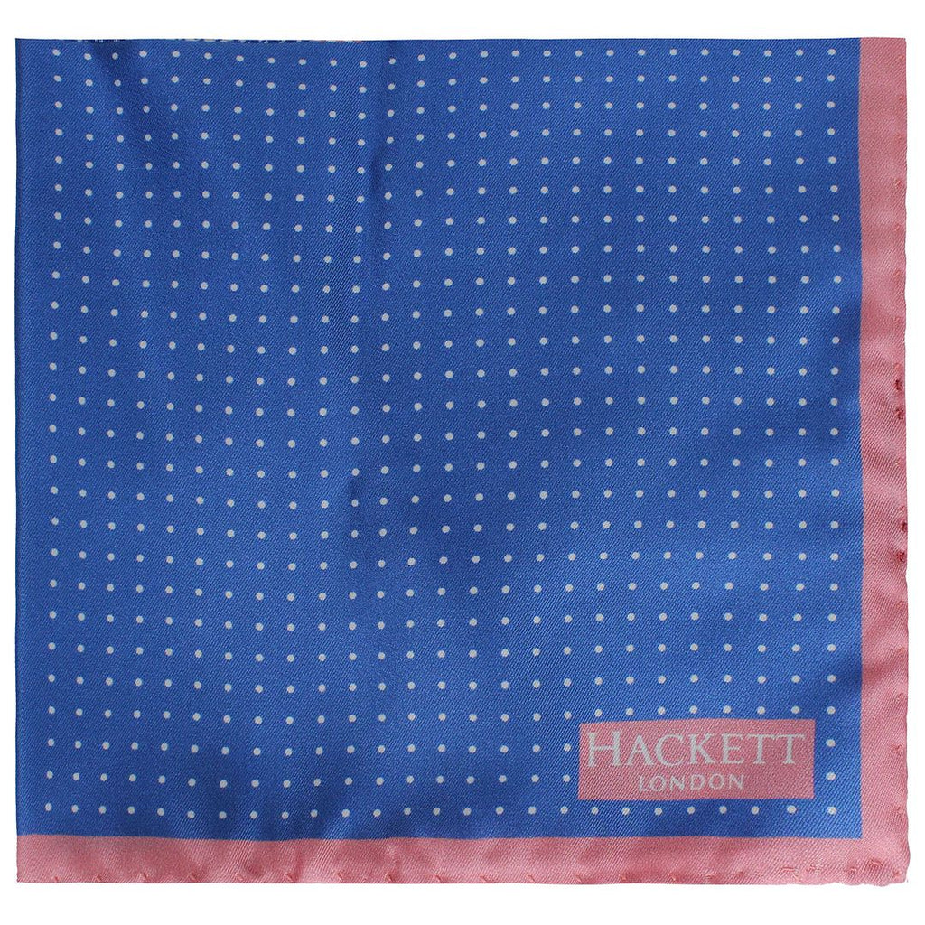 Hackett London Printed Quad Mens Blue/Pink Hank Handkerchiefs