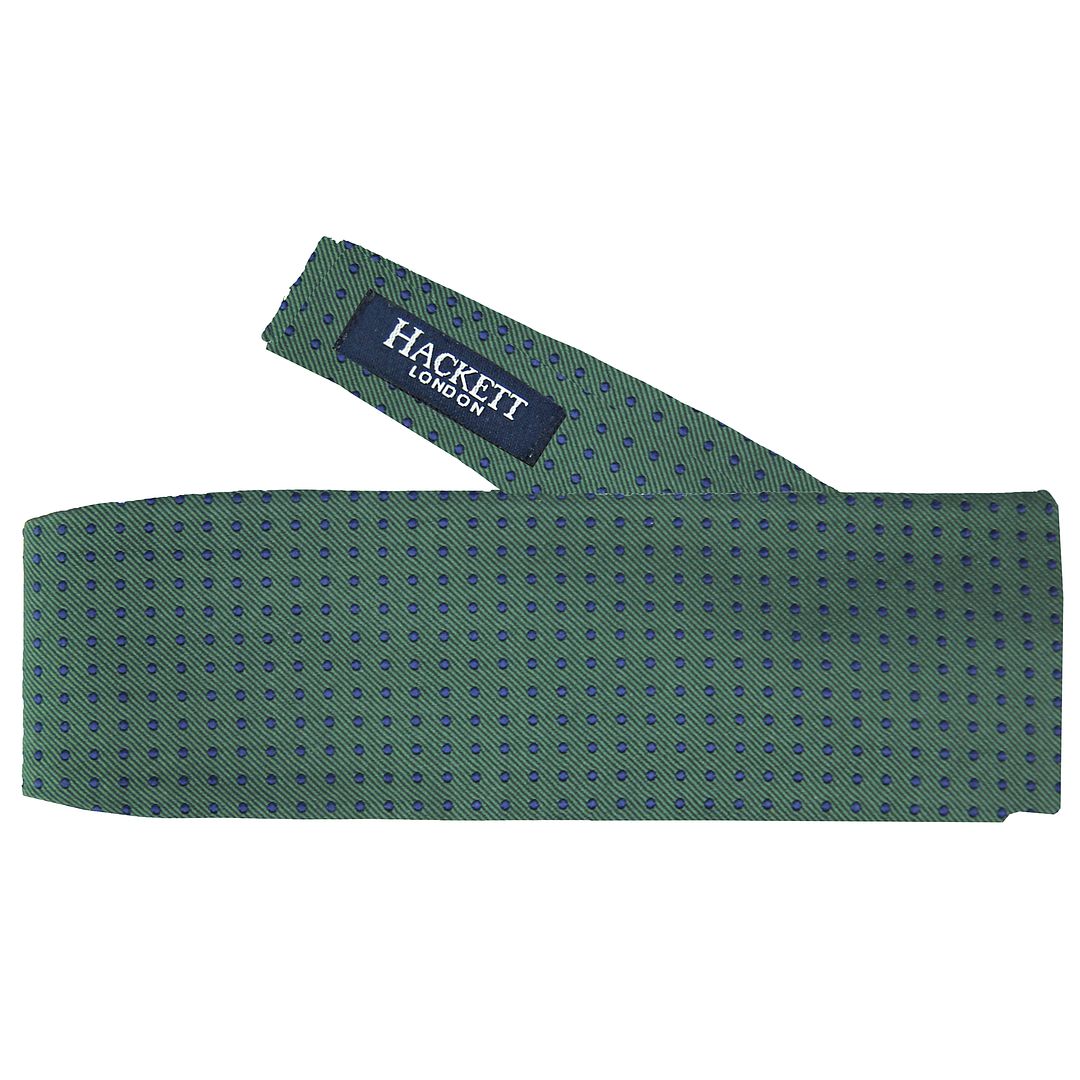 Hackett London Printed Silk Mens Dark Green Bow Ties