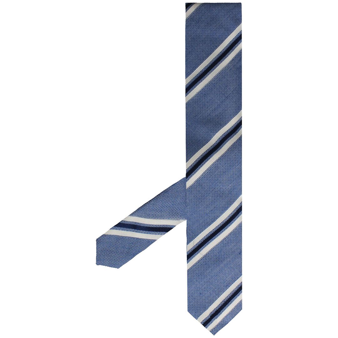 Hackett London Printed Novelty Stripe Mens Blue Ties