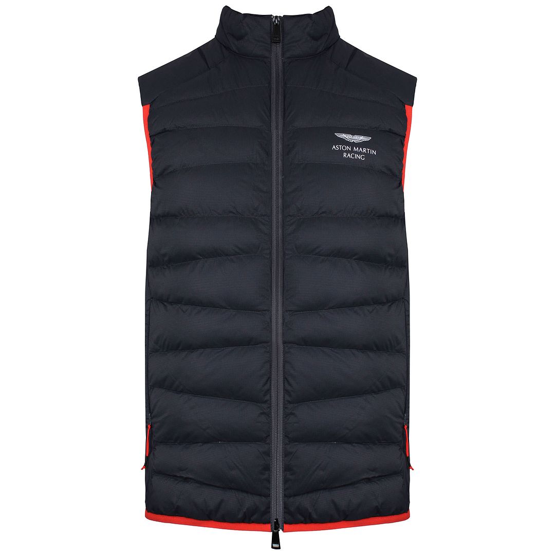 Hackett Aston Martin Racing Mens Black Lightweight Gilet