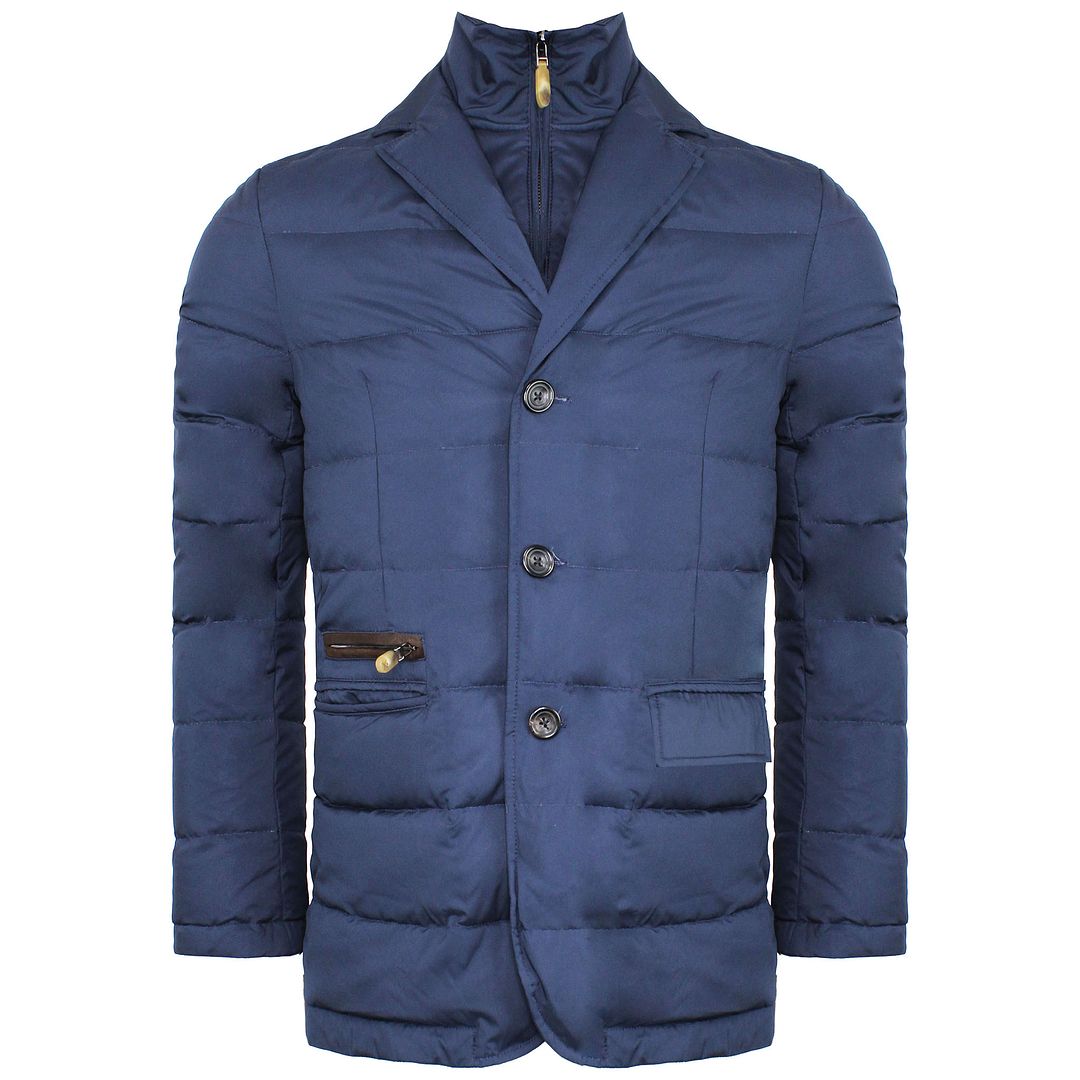 Hackett London Mayfair Quilted Down Bib Waistocat Mens Navy Jacket