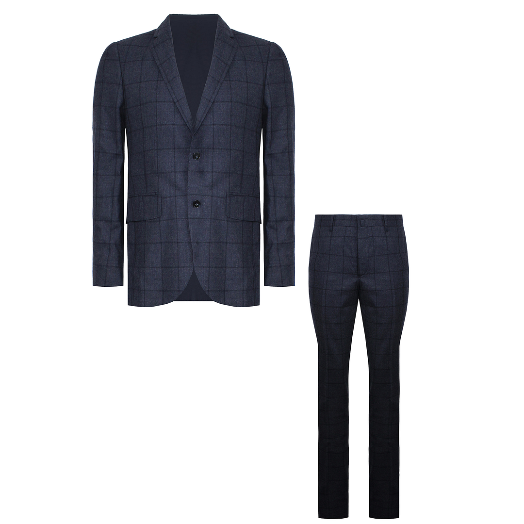 Hackett London Small Wool Mens Navy Suit