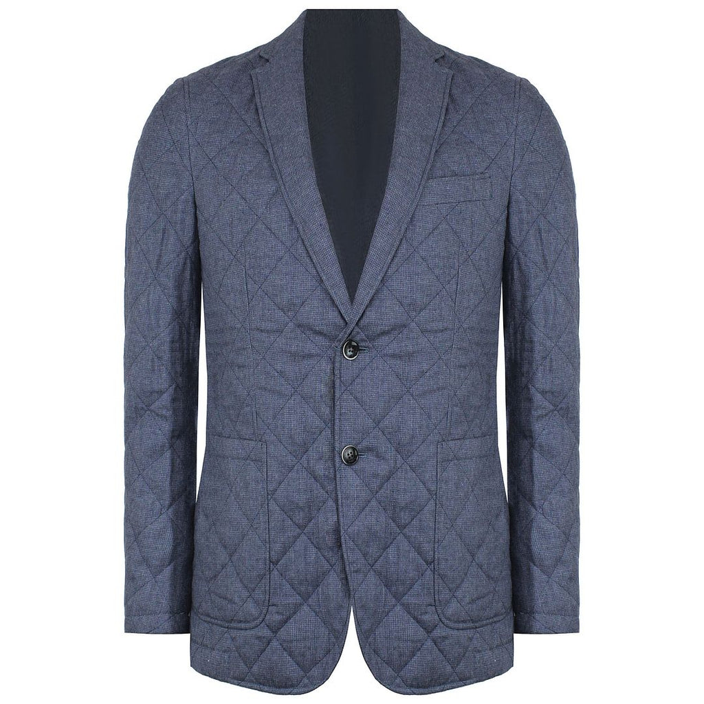 Hackett London Quited Mens Blue Blazer