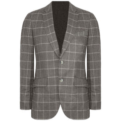 Hackett London Taupe Silk Wool Mens Beige Wpane Blazer