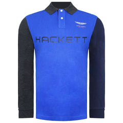 Hackett Aston Martin Racing Panel Mens Blue Polo Shirt