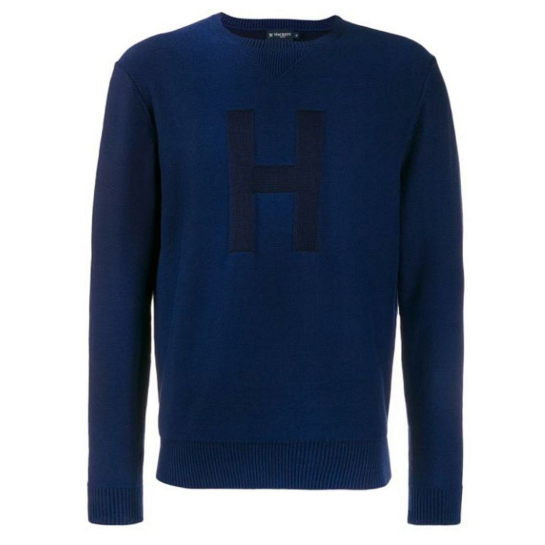 Hackett H Logo Mens Navy Sweater