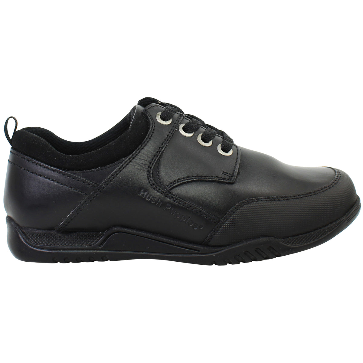 Hush Puppies Dexter Kids Black Shoes