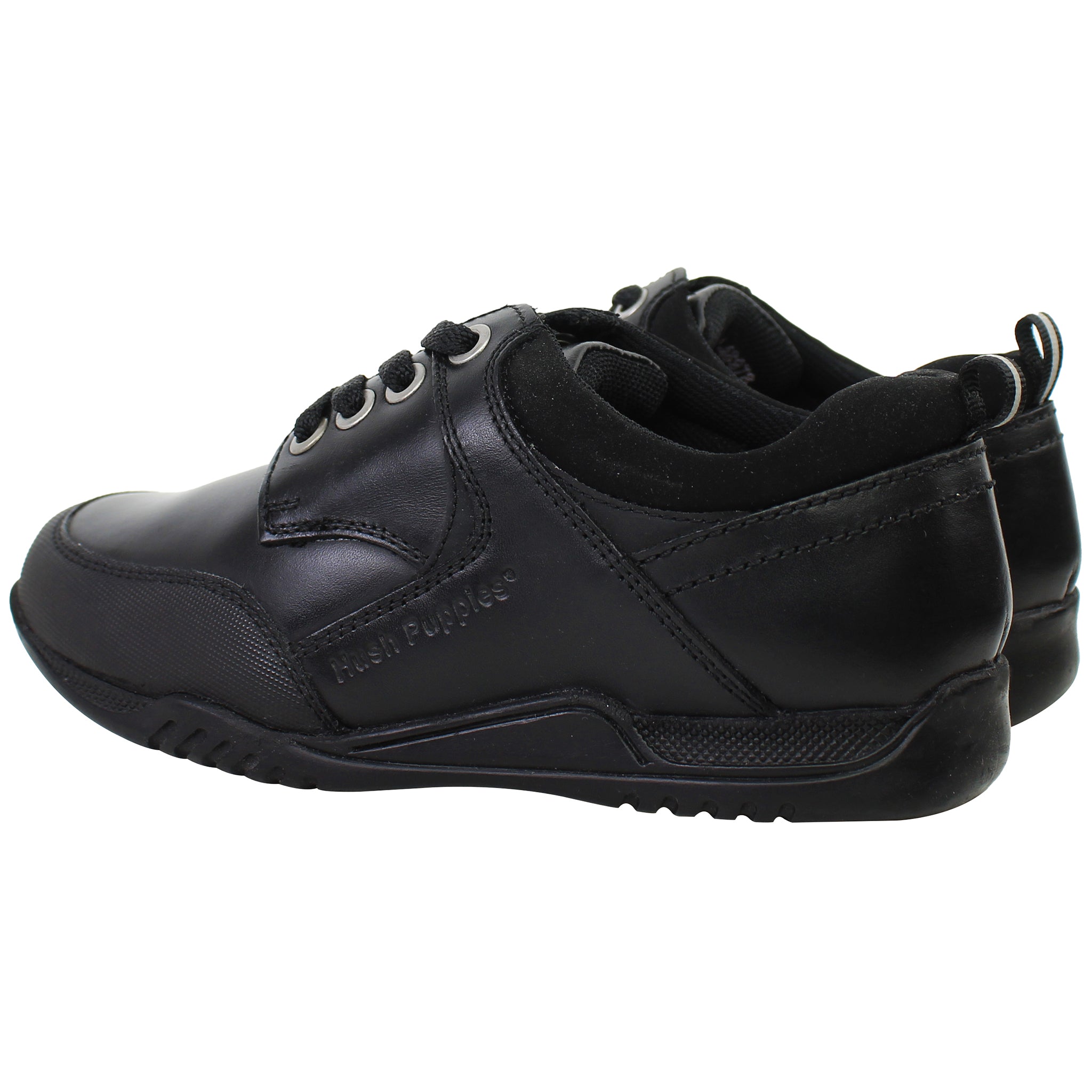 Hush Puppies Dexter Kids Black Shoes