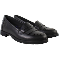 Hush Puppies Emer Kids Black Shoes (Wide)