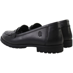 Hush Puppies Emer Kids Black Shoes (Wide)