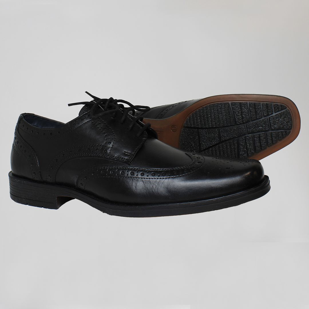 Hush Puppies Brace Brogue Mens Black Shoes NO BOX