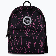 Hype Glitter Heart Black/Pink Backpack