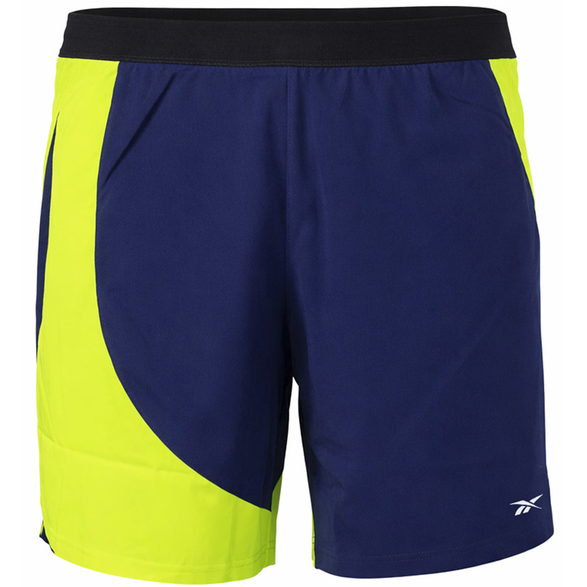 Reebok 2in1 Mens Navy/Yellow Running Shorts