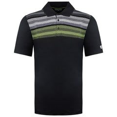 Island Green Matrix Print Mens Black Golf Polo Shirt