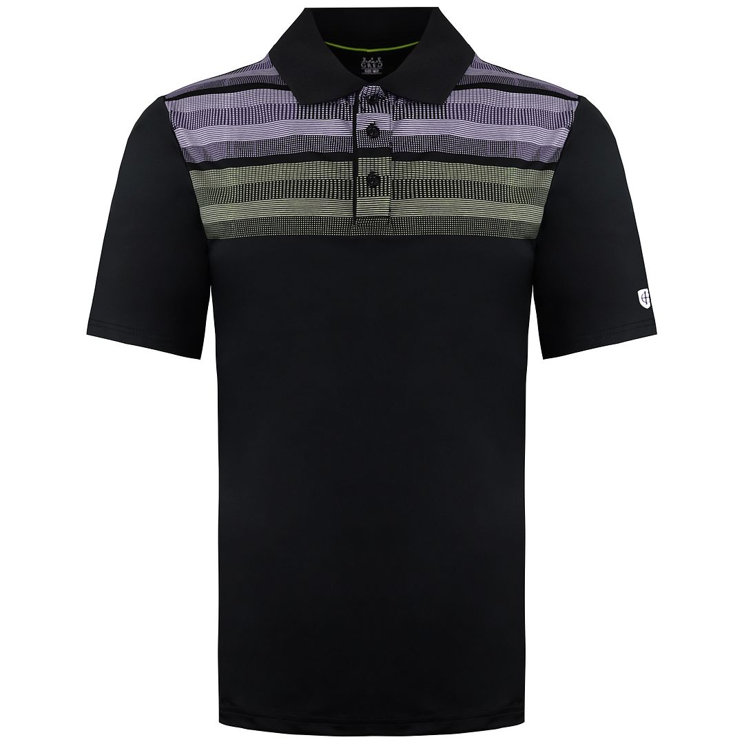 Island Green Matrix Mens Black/Lime Golf Polo Shirt