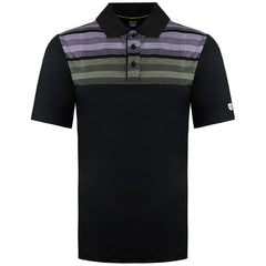 Island Green Matrix Mens Black/Lime Golf Polo Shirt