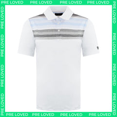 Island Green Matrix Print Mens White Golf Polo Shirt NO TAG