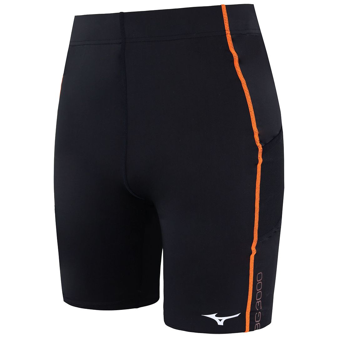 Mizuno Mid Mens Black/Orange Tights