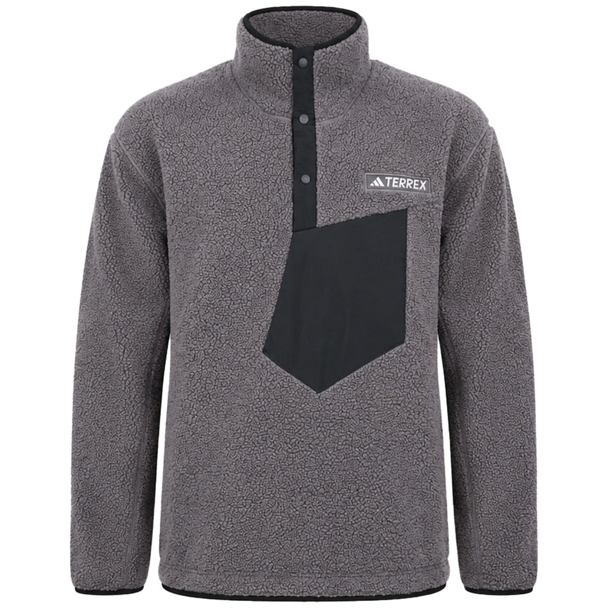 Adidas Xploric Pile Snap Mens Grey Sweater