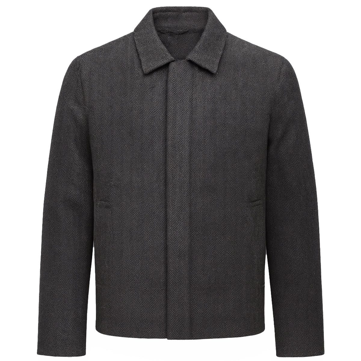 Lyle & Scott Herringbone Mens Black Wool Jacket
