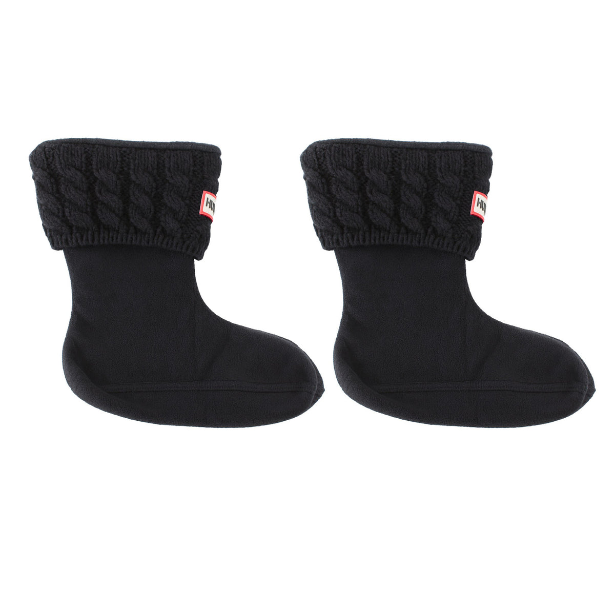 Hunter 6-Stitch Cable Kids Black Boot Socks