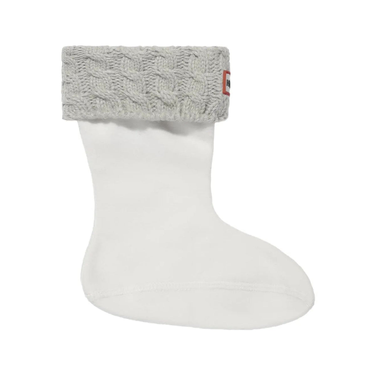 Hunter 6-Stitch Cable Kids Grey Boot Socks