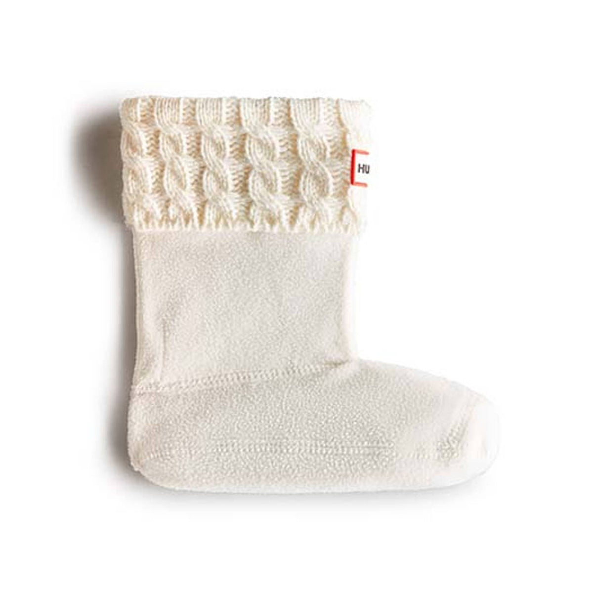 Hunter 6-Stitch Cable Kids White Boot Socks