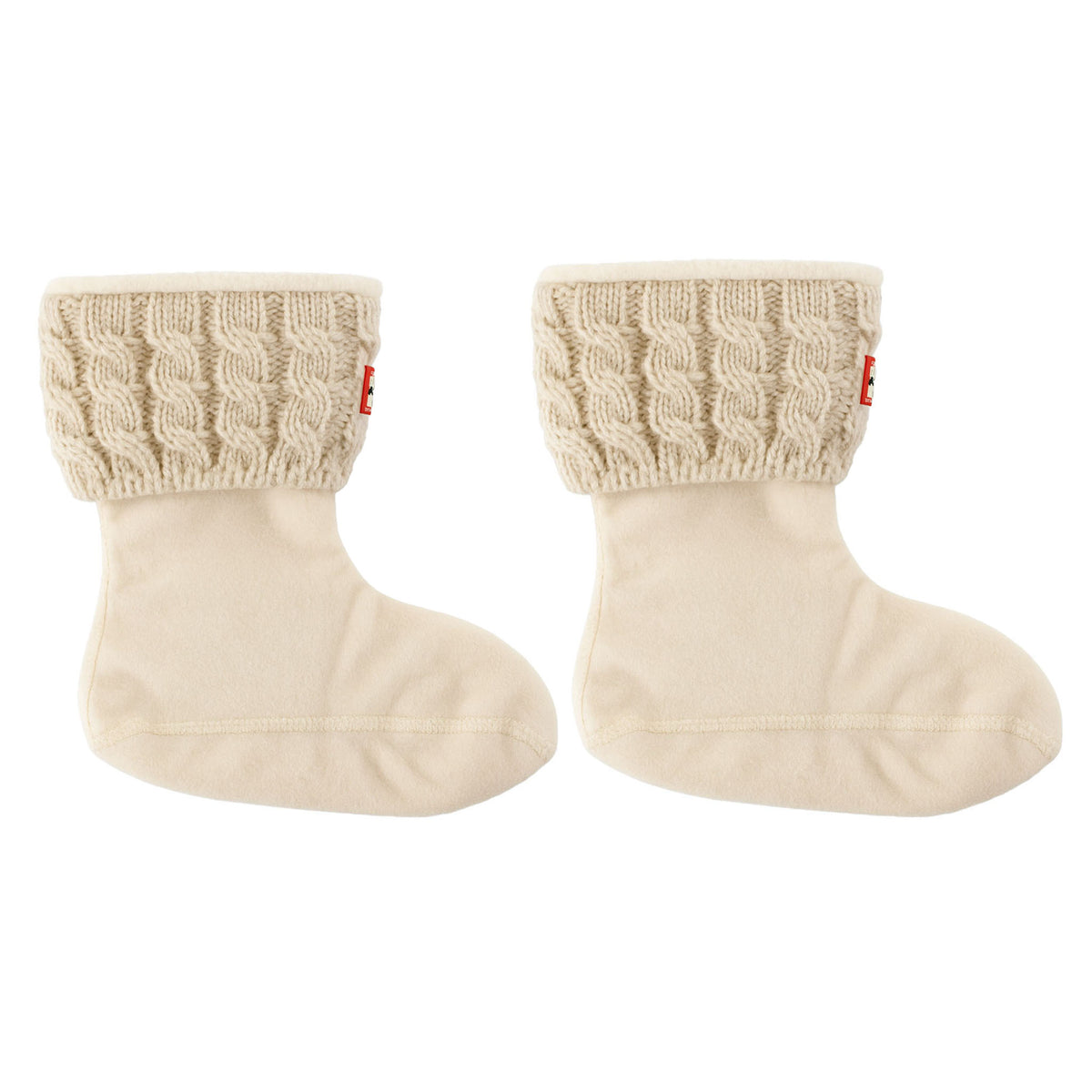 Hunter 6-Stitch Cable Kids White Boot Socks