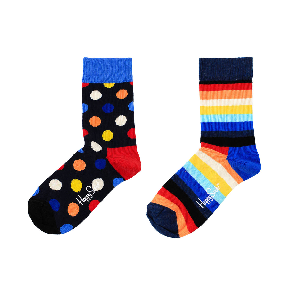 Happy Socks 2-Pack Multicolour Big Dot Striped