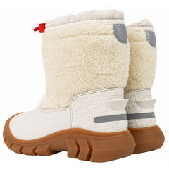 Hunter Wanderer Sherpa Kids Off White Snow Boots