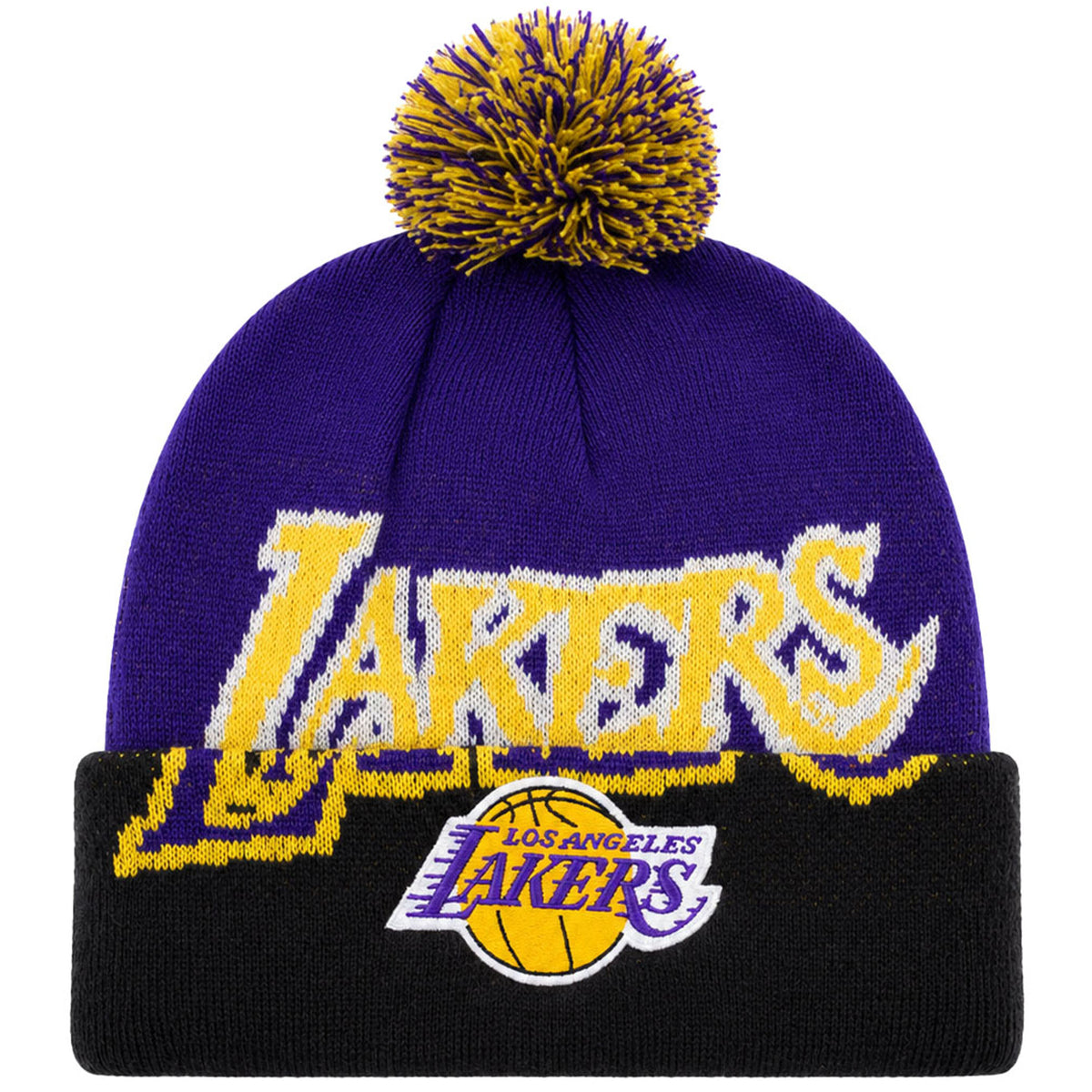 Mitchell & Ness NBA Los Angeles Lakers Double Take Knit Purple Beanie