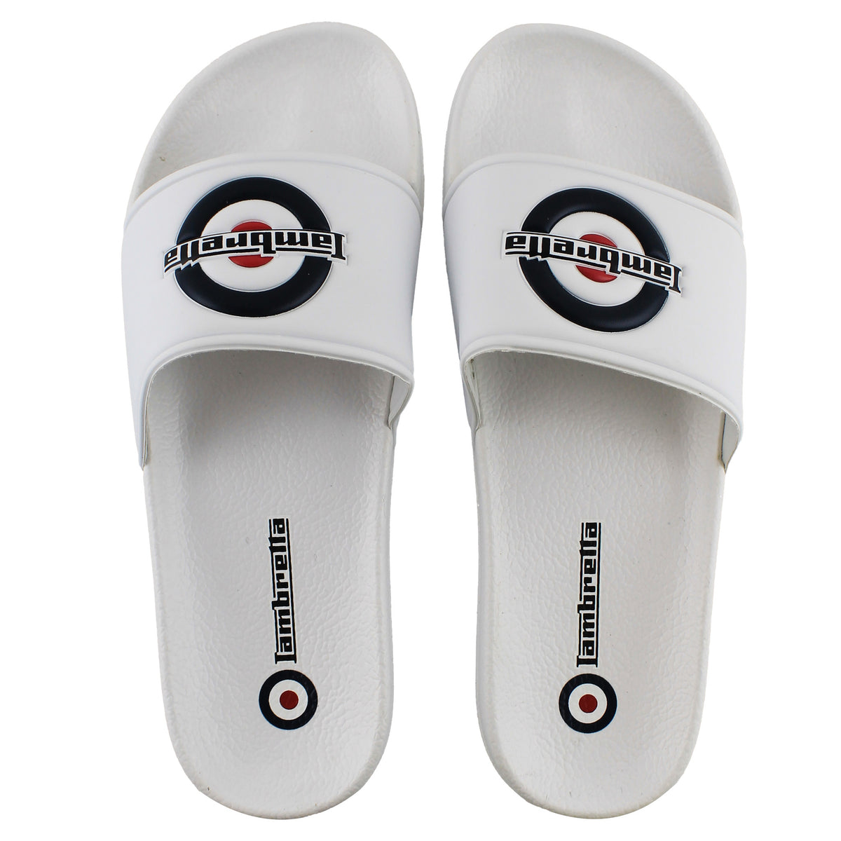 Lambretta Pace Mens White Sliders