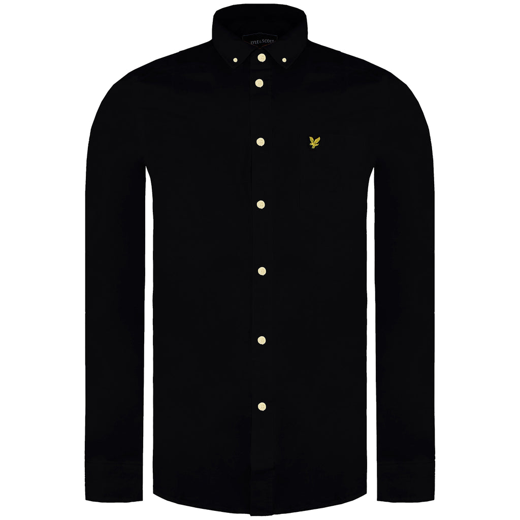 Lyle & Scott Light Weight Mens Black Oxford Shirt