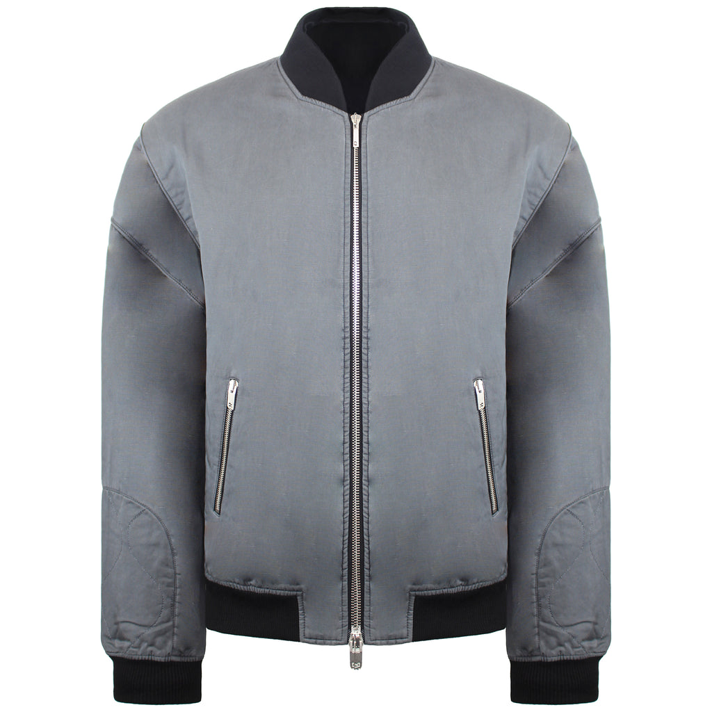 Represent Oglio Mens Washed Black Bomber Jacket