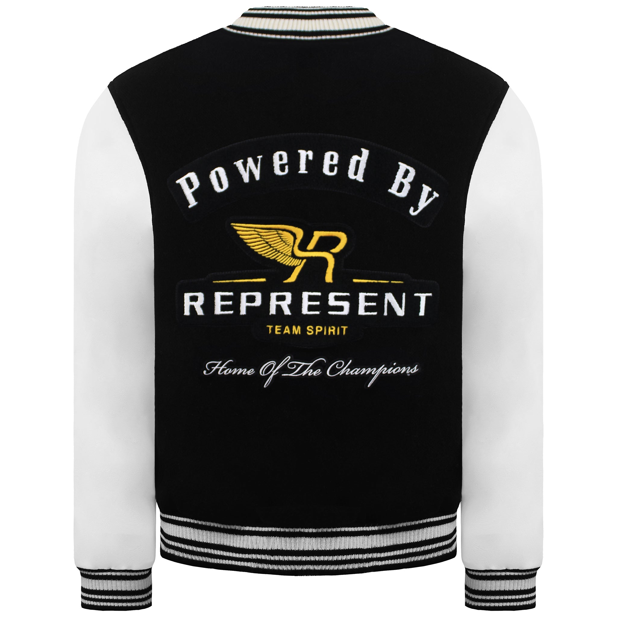 Represent Varsity Mens Black/Beige Jacket