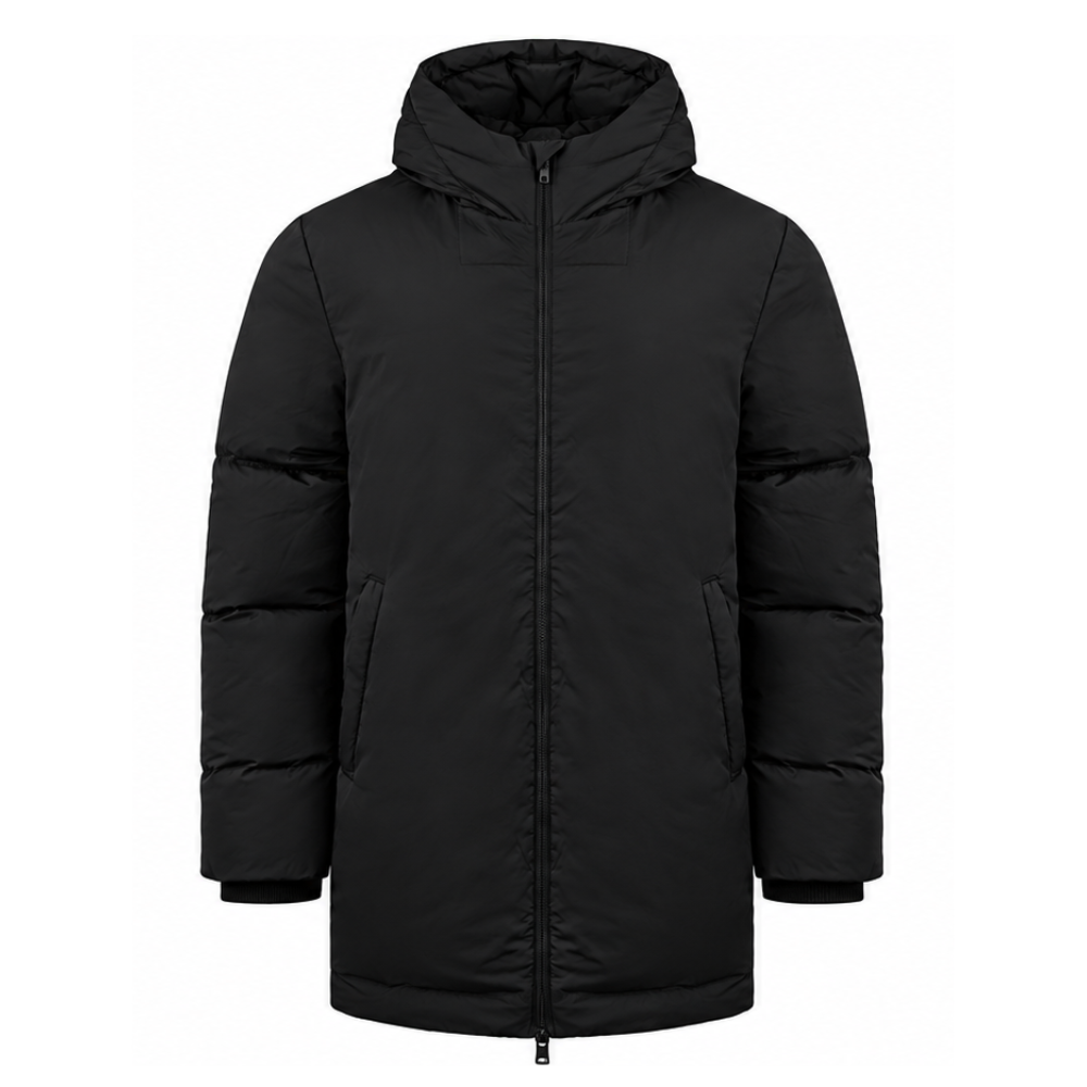 Represent Puffer Mens Black Parka Jacket